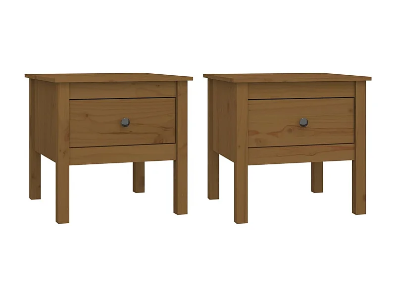 Lot de 2 tables bois marron 50 x 50 x 49 cm DEC032656
