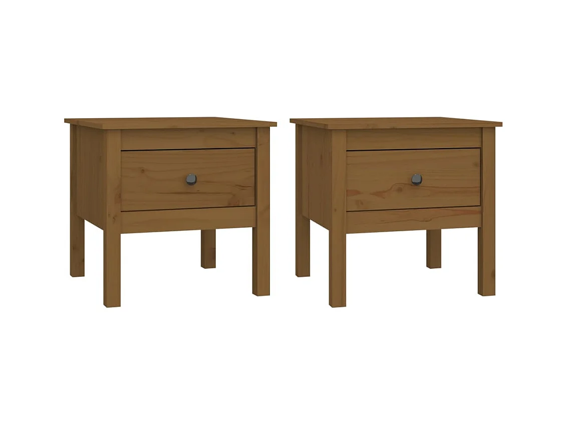 Lot de 2 tables bois marron 50 x 50 x 49 cm DEC032656
