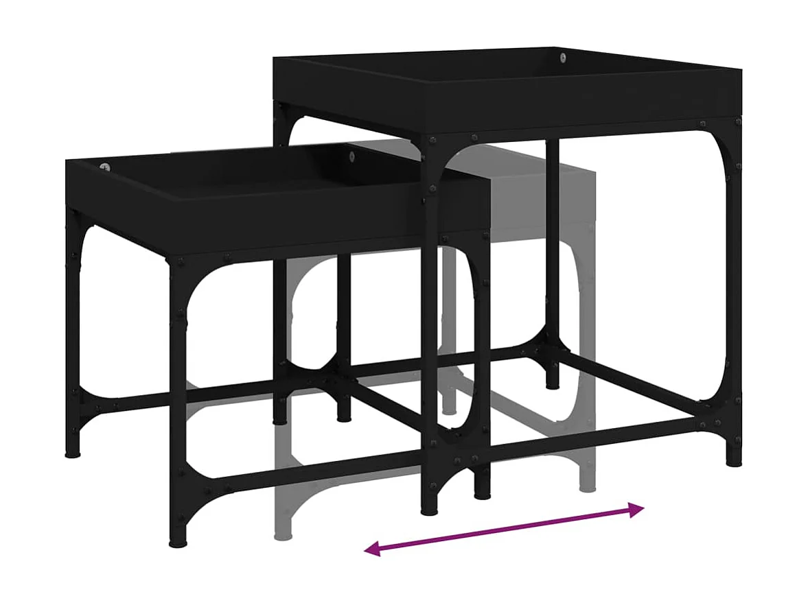 Set de 2 tables bois marron 45 x 45 x 50.5 cm DEC031315