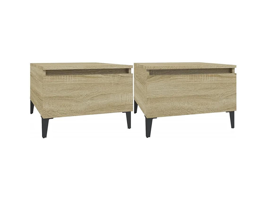 Lot de 2 tables bois beige 50 x 46 x 35 cm DEC032631