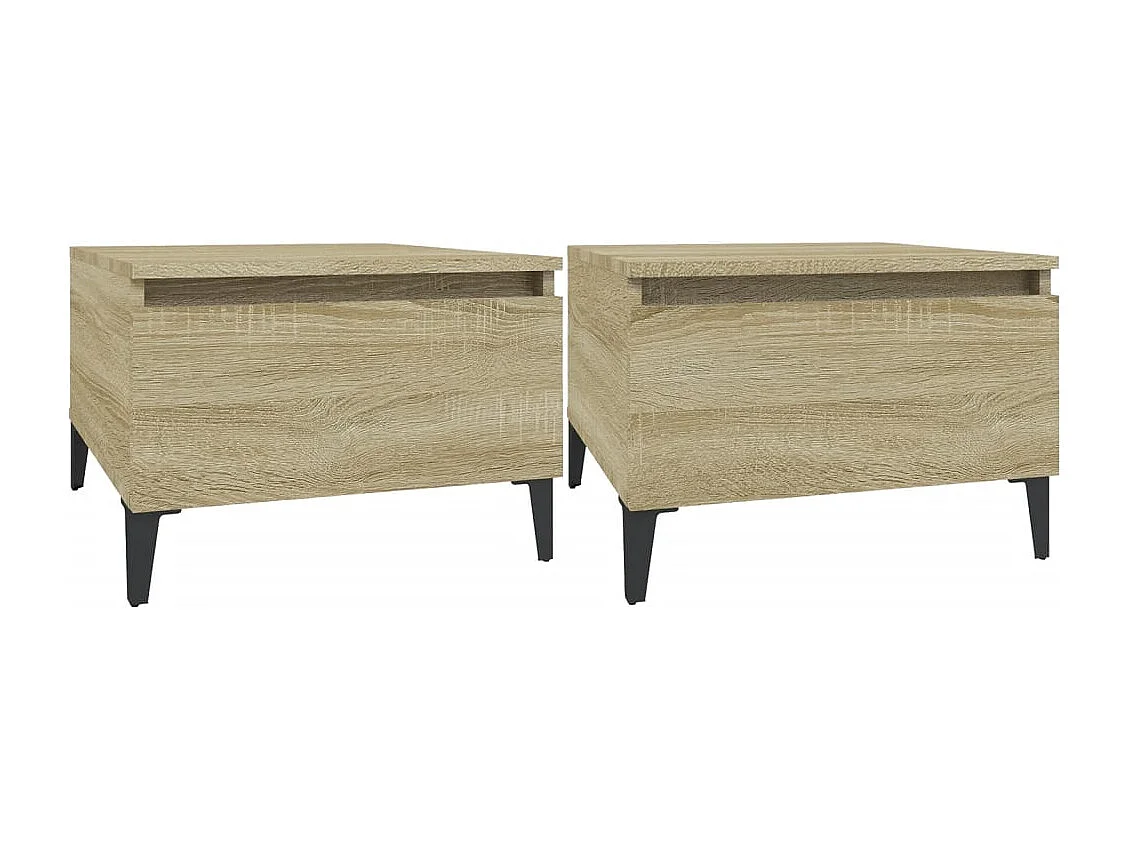 Lot de 2 tables bois beige 50 x 46 x 35 cm DEC032631
