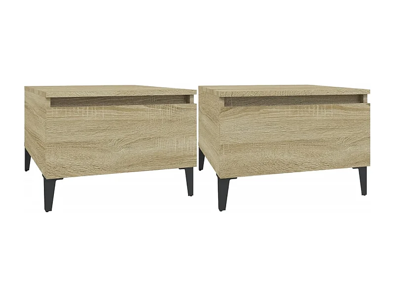 Lot de 2 tables bois beige 50 x 46 x 35 cm DEC032631