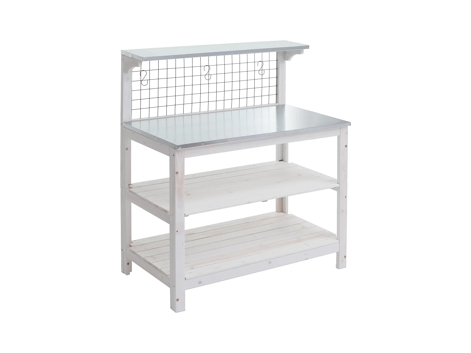 Table à plantes jardin bois blanche 79 x 18 x 108 cm 04_0008569