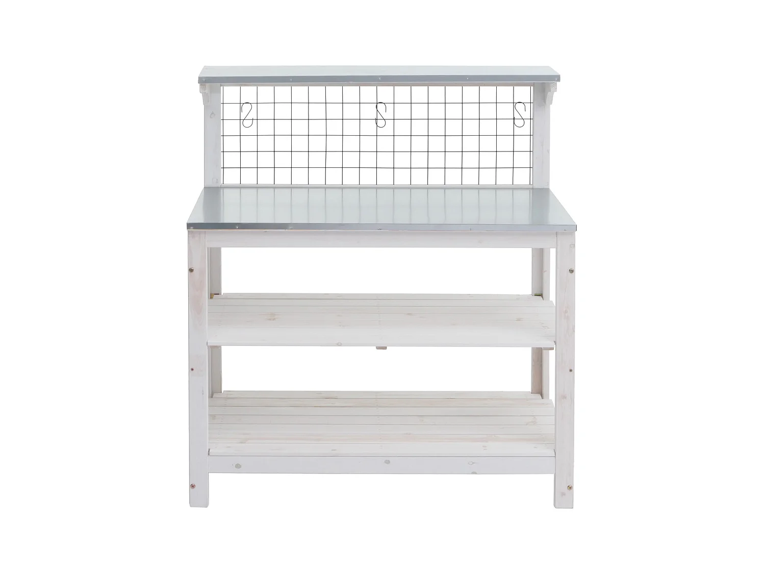 Table à plantes jardin bois blanche 79 x 18 x 108 cm 04_0008569