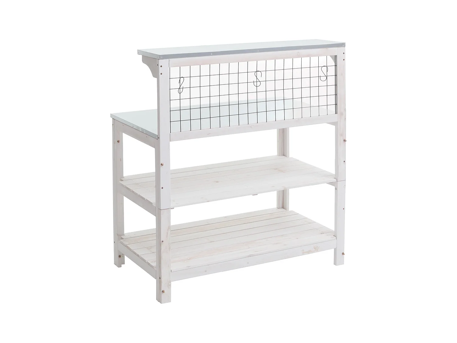 Table à plantes jardin bois blanche 79 x 18 x 108 cm 04_0008569