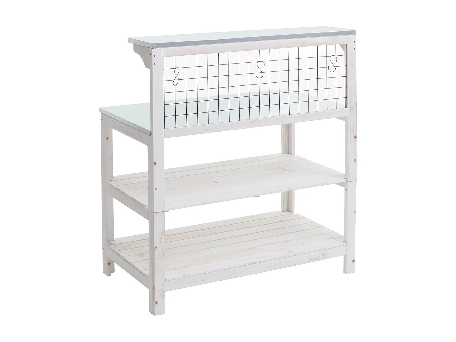 Table à plantes jardin bois blanche 79 x 18 x 108 cm 04_0008569