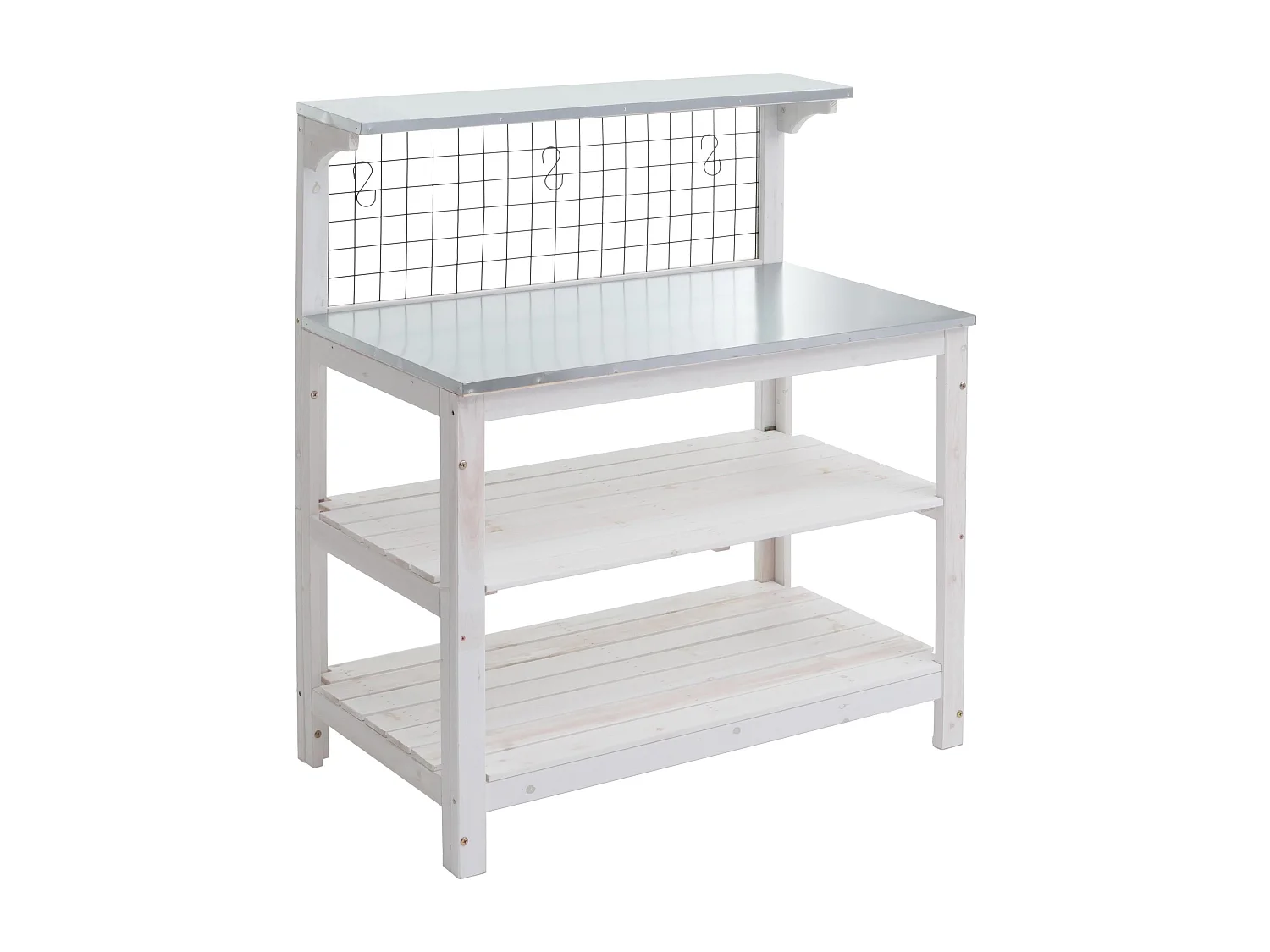 Table à plantes jardin bois blanche 79 x 18 x 108 cm 04_0008569