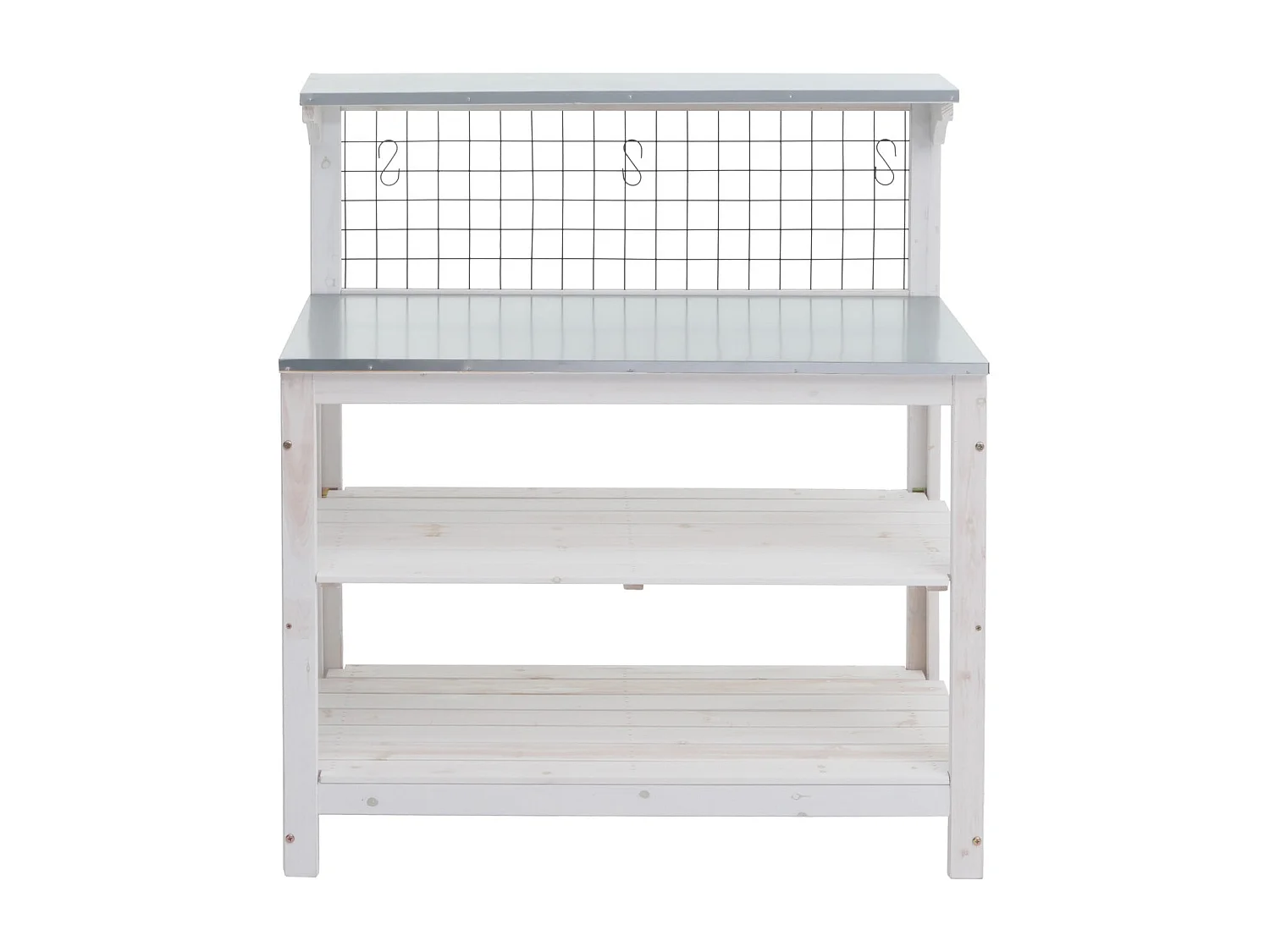 Table à plantes jardin bois blanche 79 x 18 x 108 cm 04_0008569