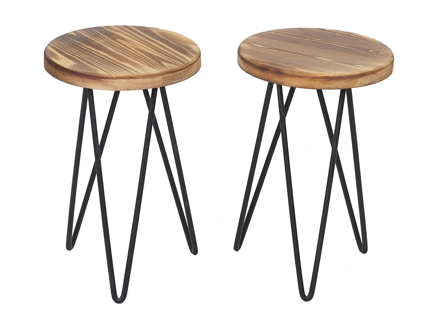 Ensemble de 2 tabourets métal marron 25 x 25 x 40 cm 04_0006622