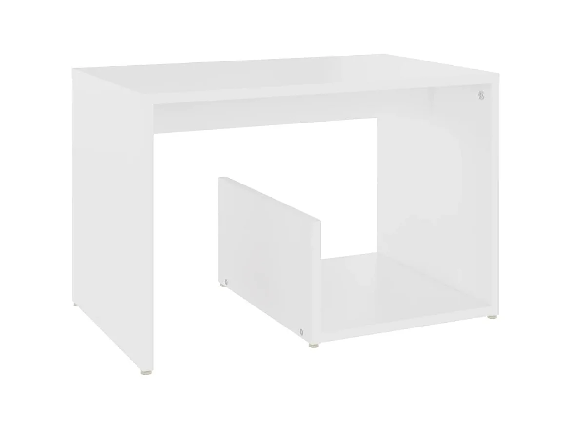 Table d'appoint bout de bois blanche 59 x 36 x 38 cm DEC032363