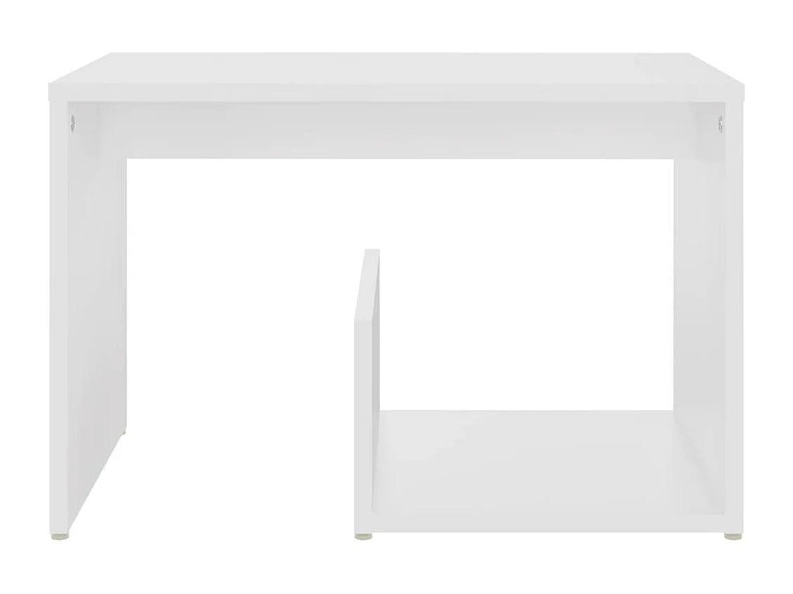 Table d'appoint bout de bois blanche 59 x 36 x 38 cm DEC032363
