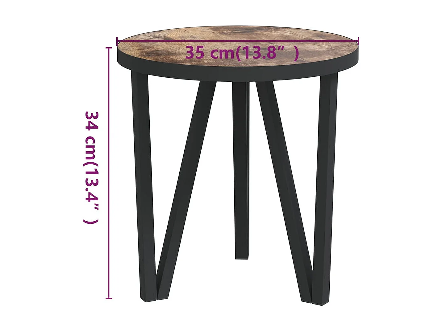 Table d'appoint support de marron 35 x 35 x 34 cm DEC032583