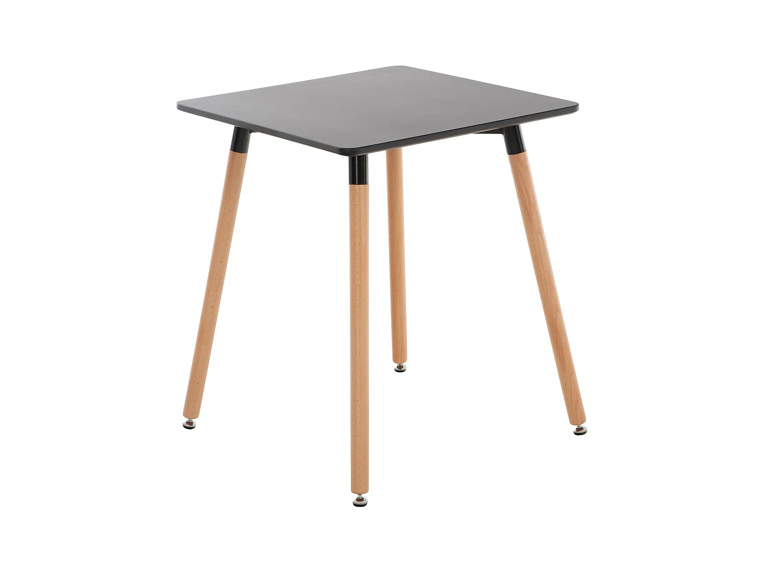 Table de cuisine design effet bois noire 60 x 60 x 70 cm 10_0005531
