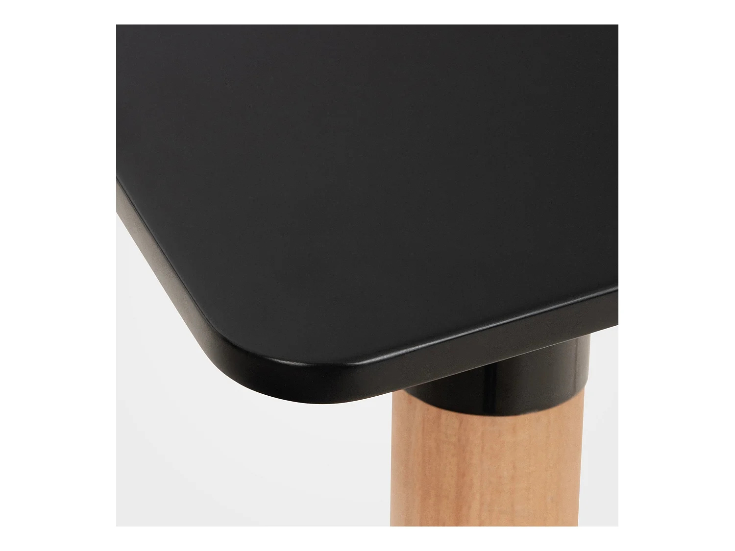 Table de cuisine design effet bois noire 60 x 60 x 70 cm 10_0005531