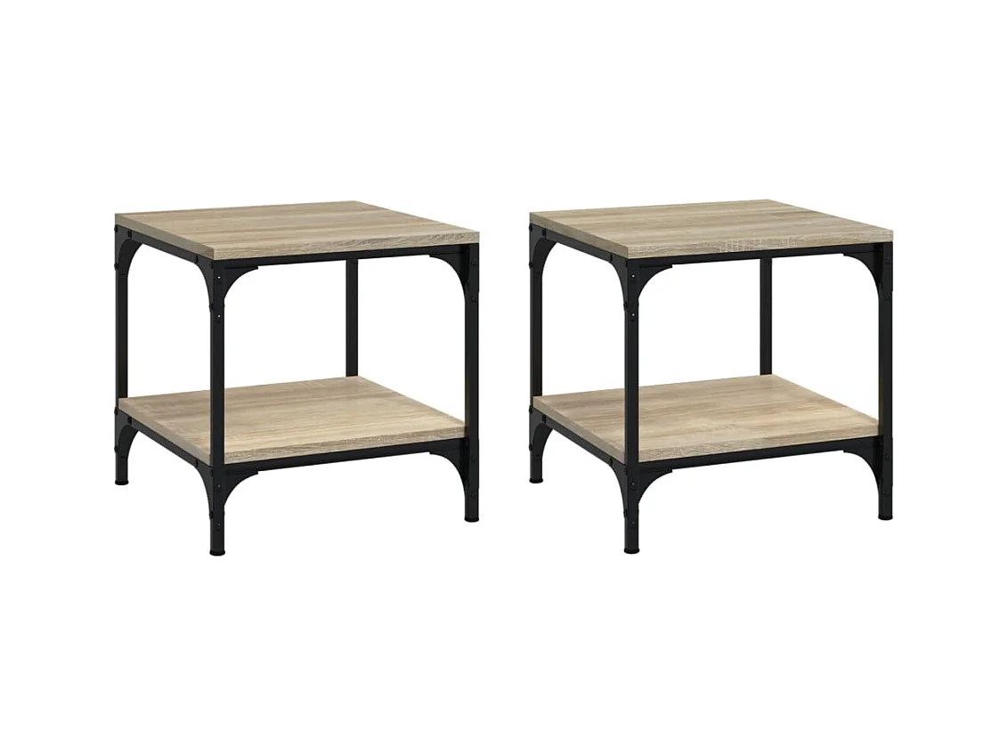 Lot de 2 tables bois beige 40 x 40 x 40 cm DEC031310