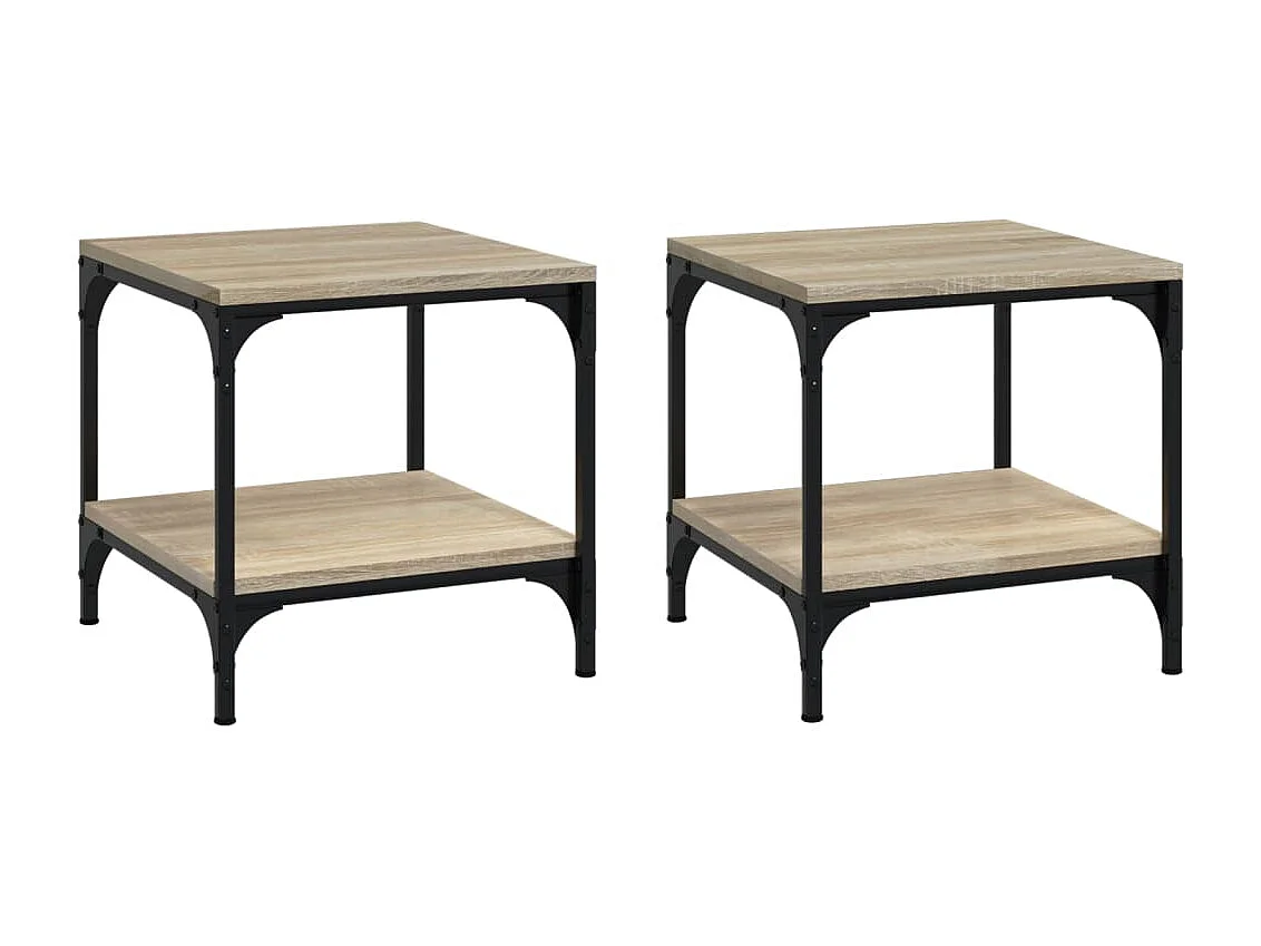 Lot de 2 tables bois beige 40 x 40 x 40 cm DEC031310