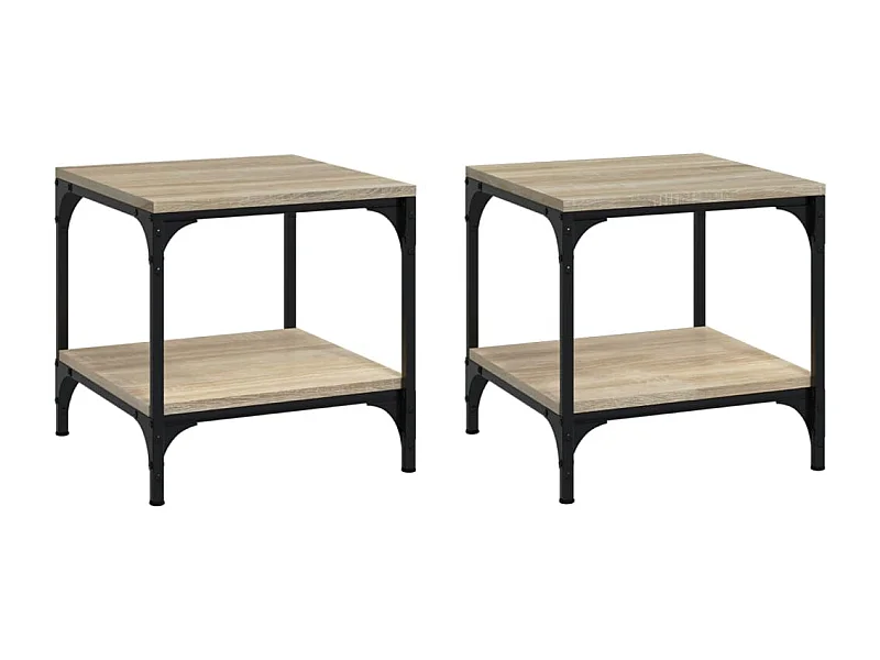Lot de 2 tables bois beige 40 x 40 x 40 cm DEC031310