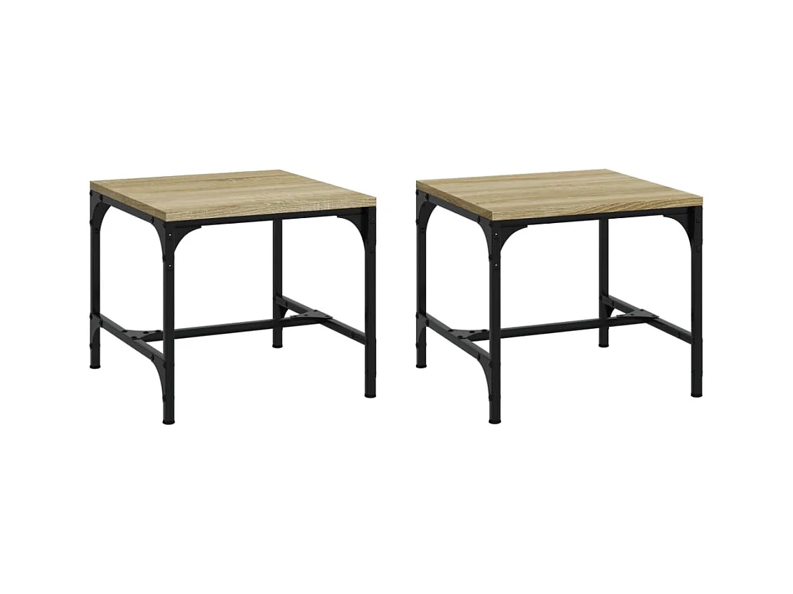 Lot de 2 tables beige 40 x 40 x 35 cm DEC031309
