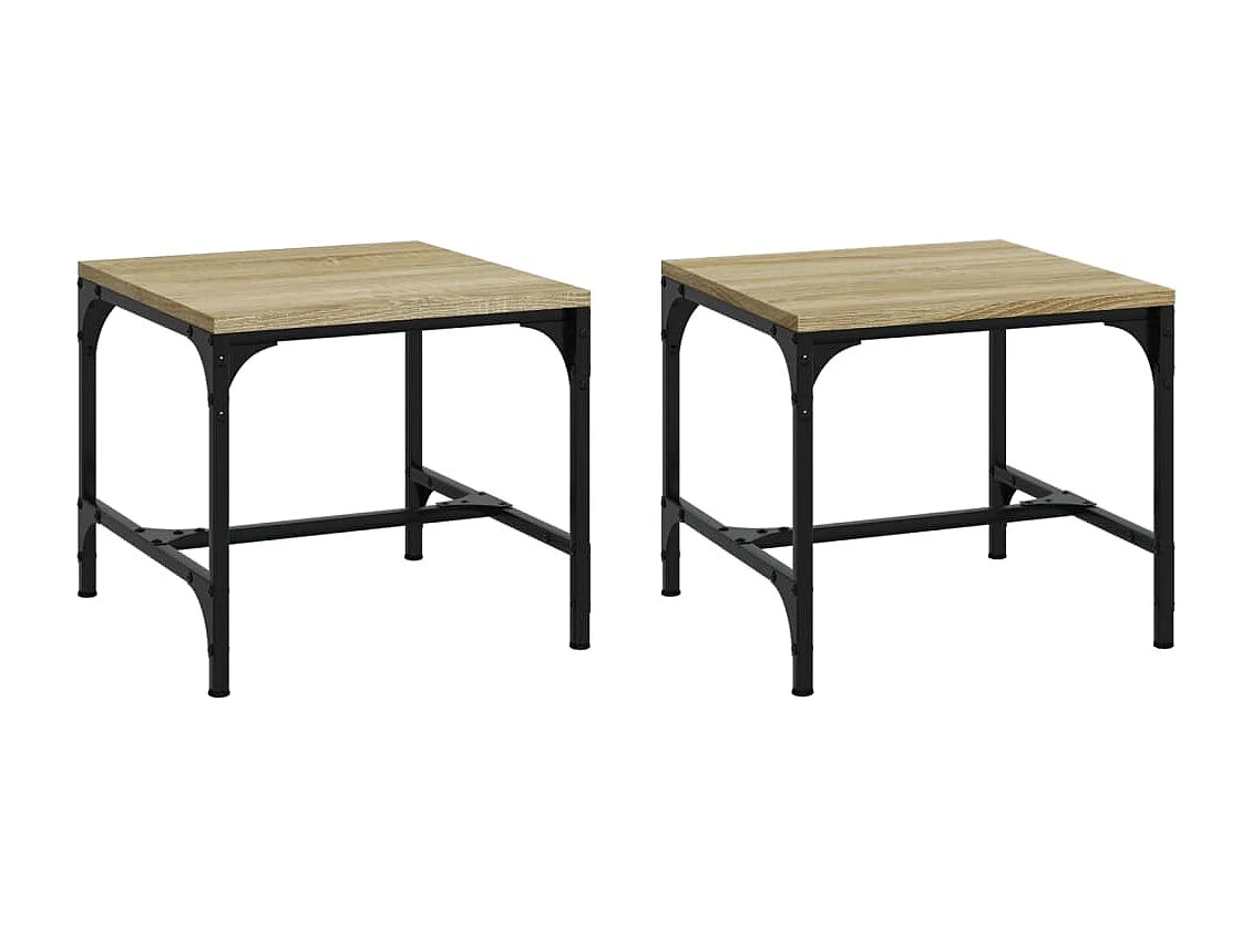 Lot de 2 tables beige 40 x 40 x 35 cm DEC031309