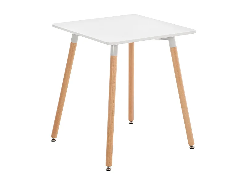 Table de cuisine table effet bois blanche 60 x 60 x 70 cm 10_0005532