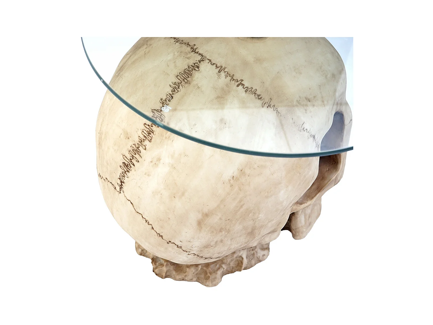 Table d'appoint Crâne HWC-A19, verre 55 x 55 x 52 cm 04_0005048