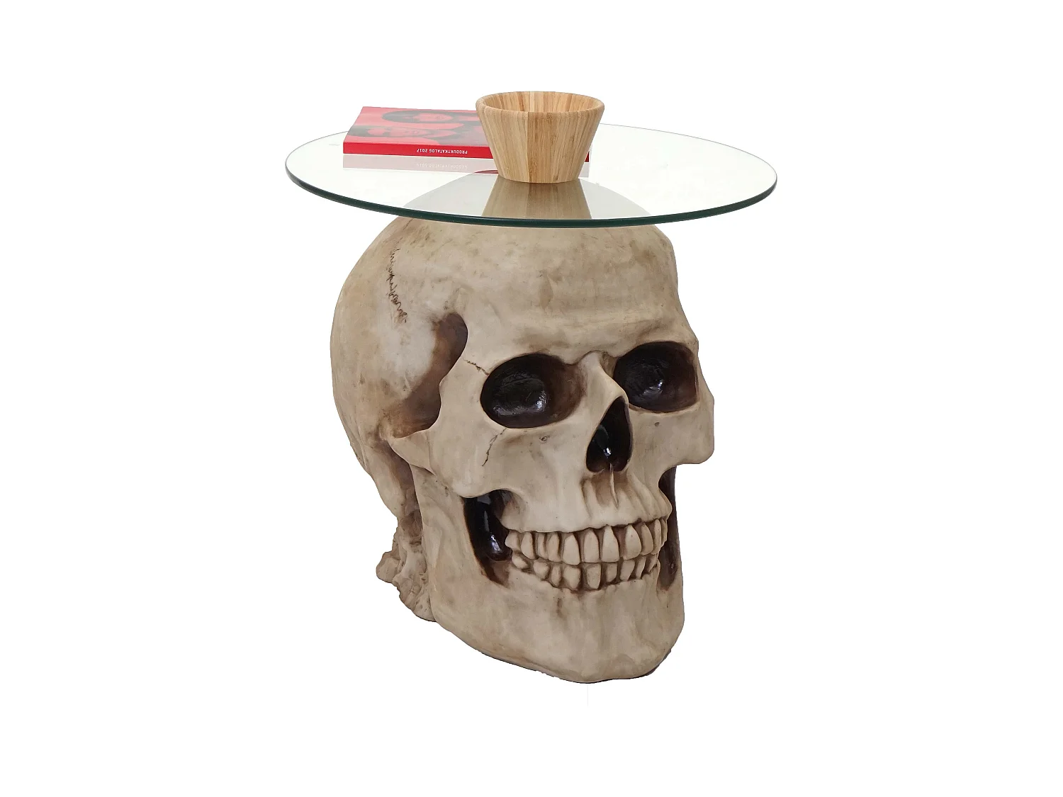 Table d'appoint Crâne HWC-A19, verre 55 x 55 x 52 cm 04_0005048