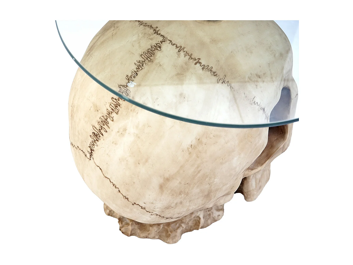 Table d'appoint Crâne HWC-A19, verre 55 x 55 x 52 cm 04_0005048