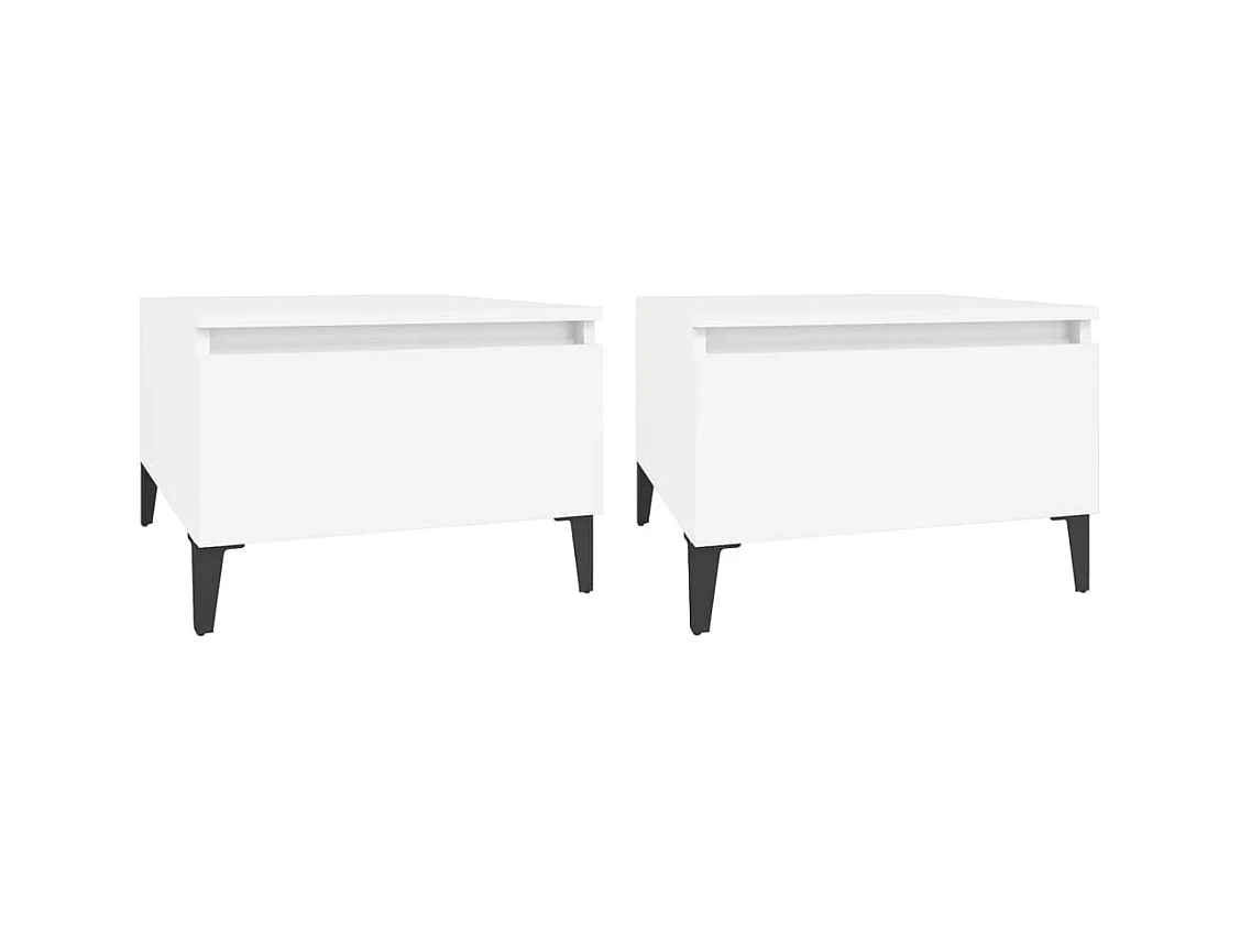 Lot de 2 tables bois blanche 50 x 46 x 35 cm DEC032615