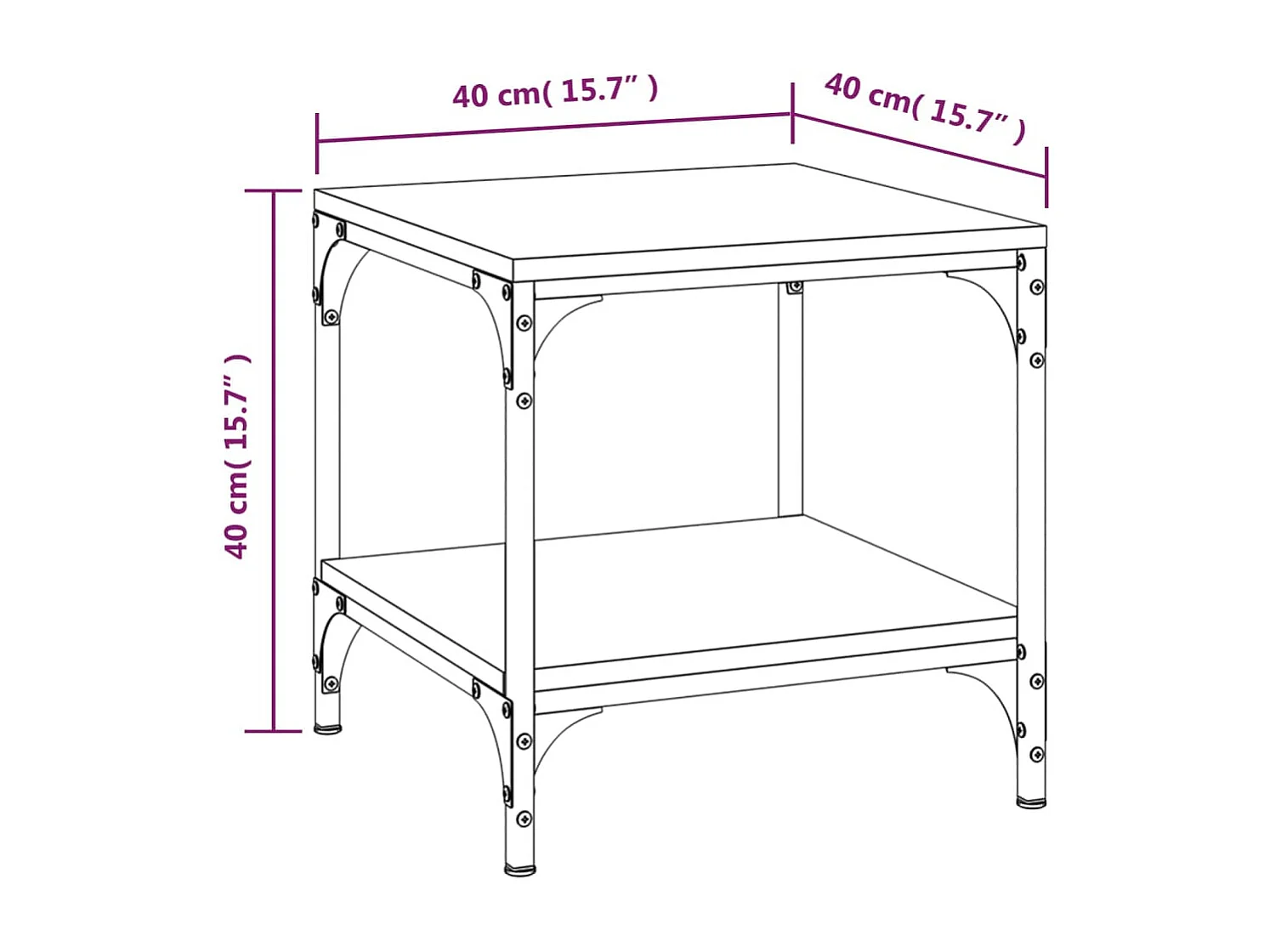 Lot de 2 tables bois marron 40 x 40 x 40 cm DEC031313