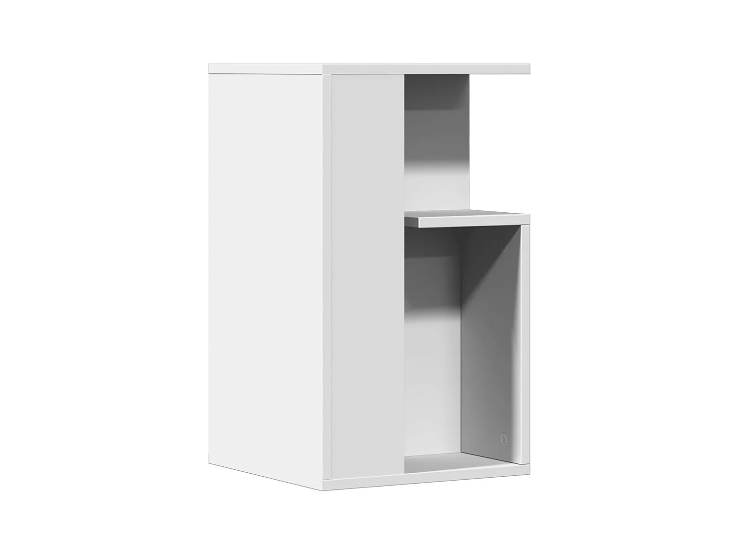 Table d'appoint avec étagères bois blanche 35 x 35 x 60 cm DEC031302