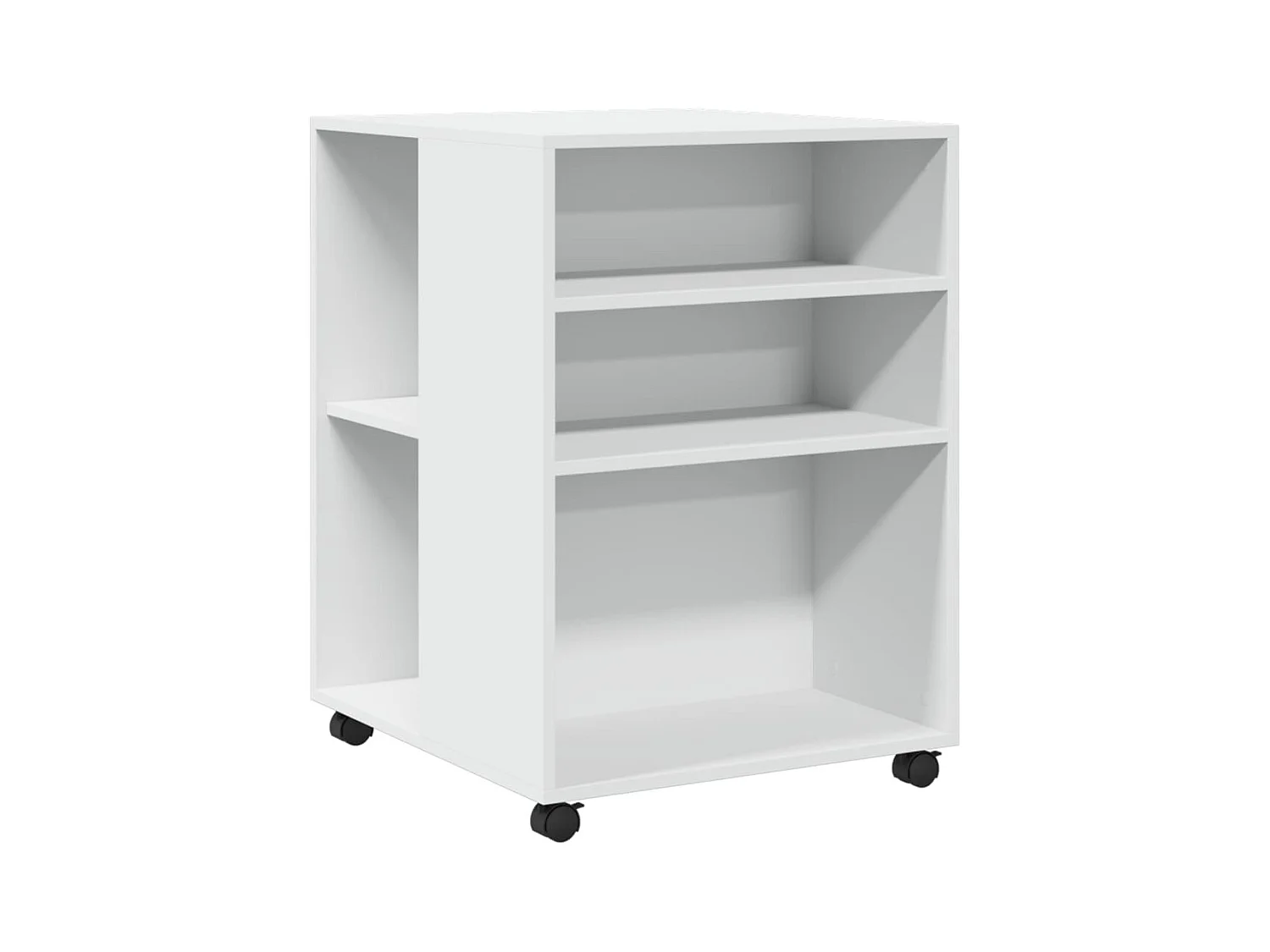 Table d'appoint sur roulettes bois blanche 55 x 60 x 78 cm DEC024612