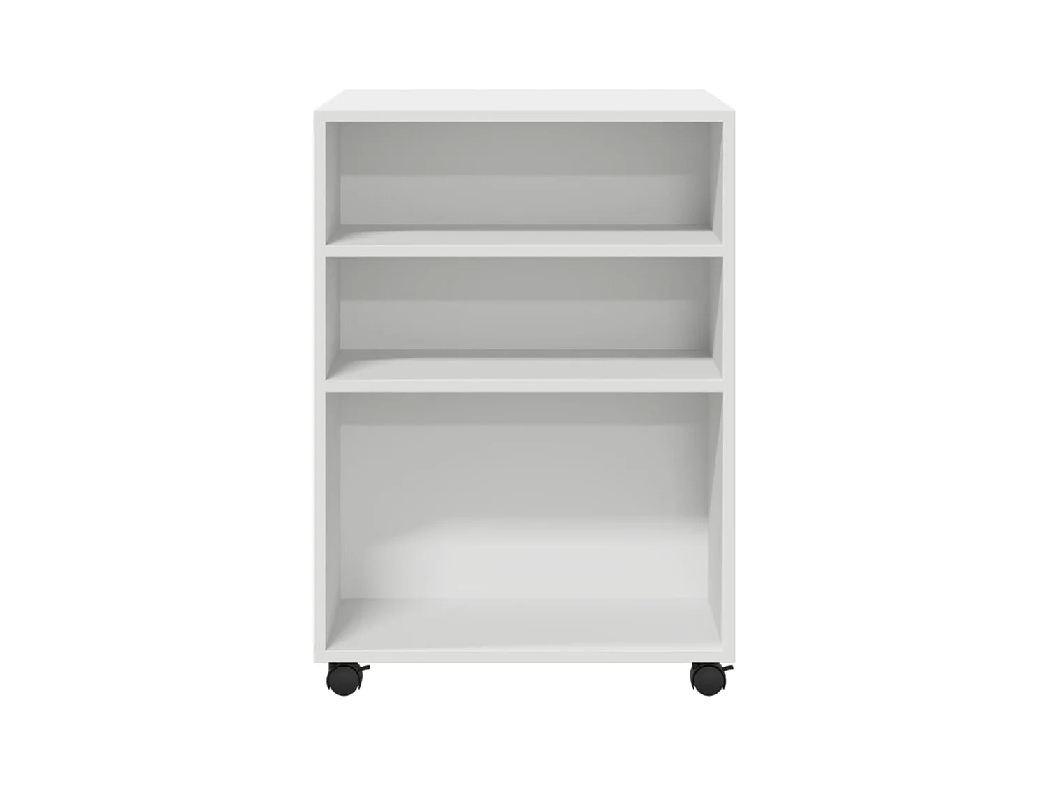 Table d'appoint sur roulettes bois blanche 55 x 60 x 78 cm DEC024612