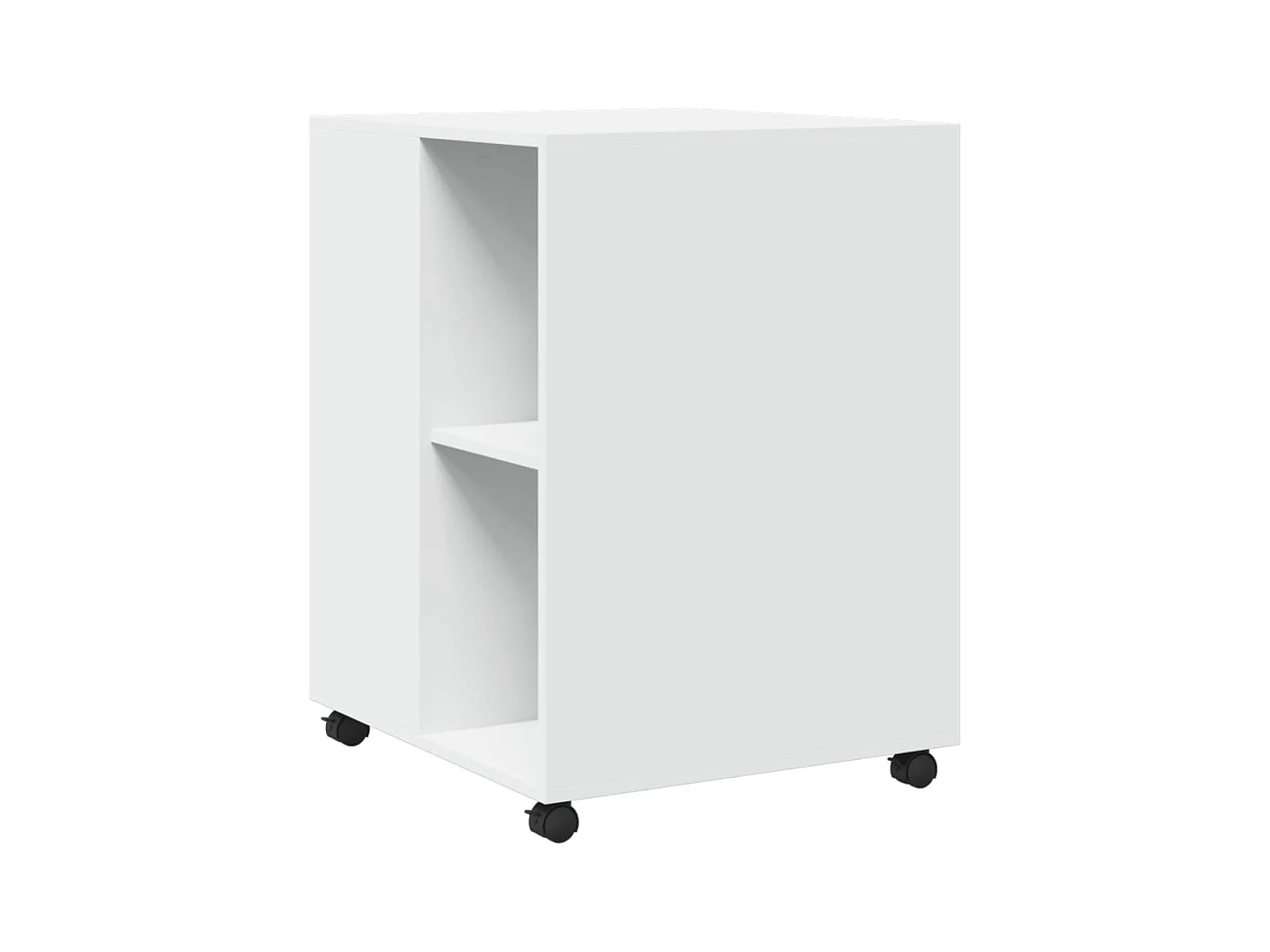Table d'appoint sur roulettes bois blanche 55 x 60 x 78 cm DEC024612