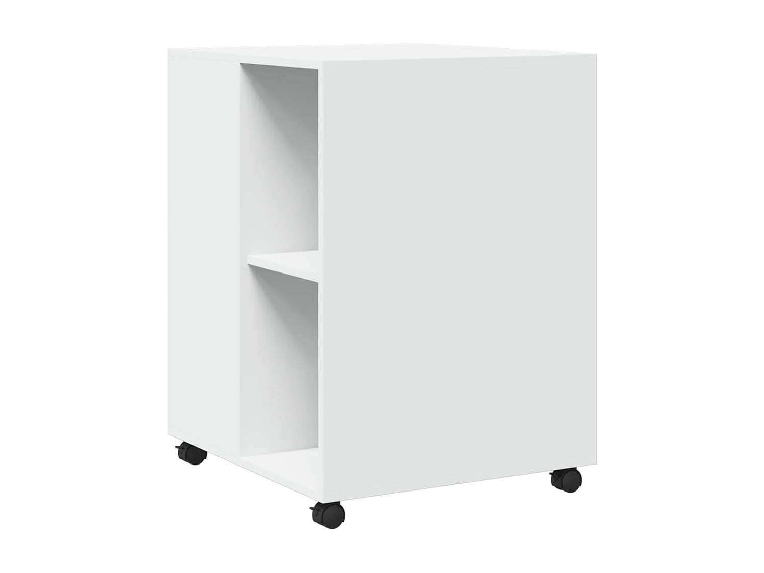Table d'appoint sur roulettes bois blanche 55 x 60 x 78 cm DEC024612