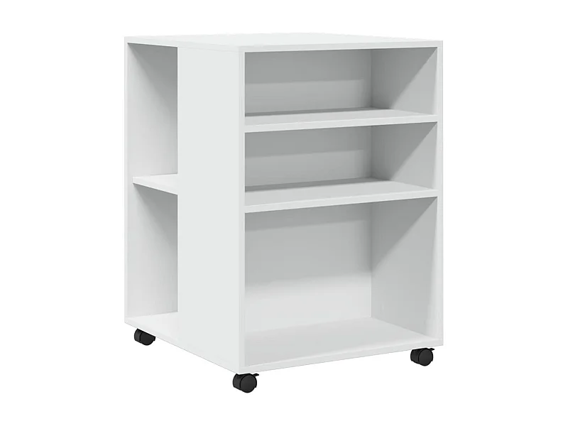 Table d'appoint sur roulettes bois blanche 55 x 60 x 78 cm DEC024612