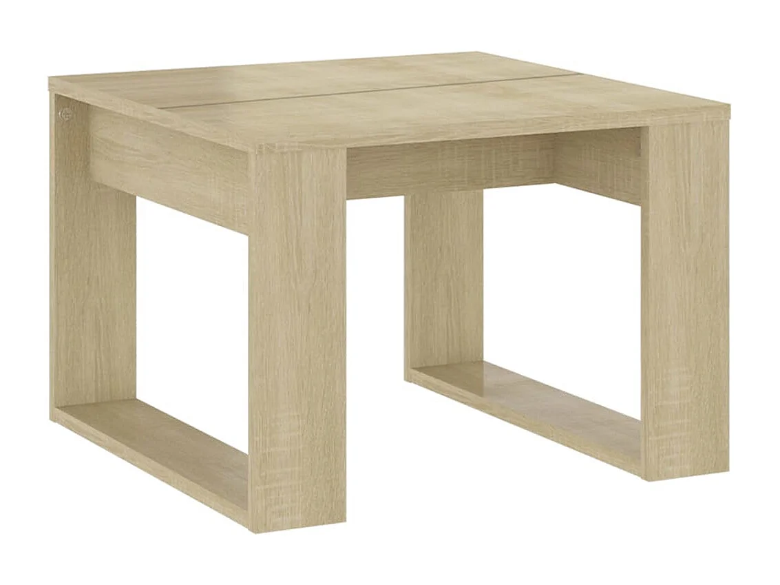Table d'appoint meuble de bois beige 50 x 50 x 35 cm DEC032423