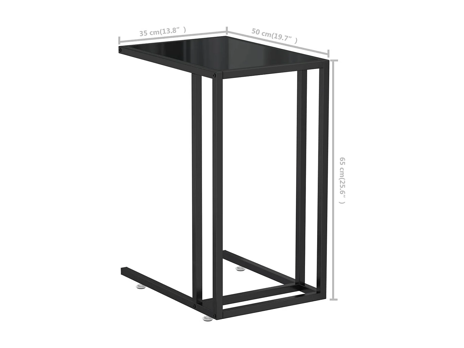 Table d'appoint table d'ordinateur verre 50 x 35 x 65 cm DEC032518