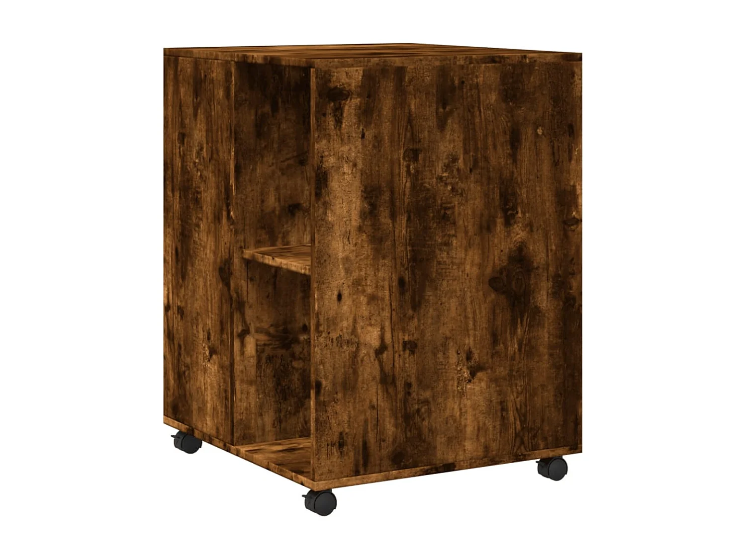 Table d'appoint sur roulettes bois beige 55 x 60 x 78 cm DEC024614