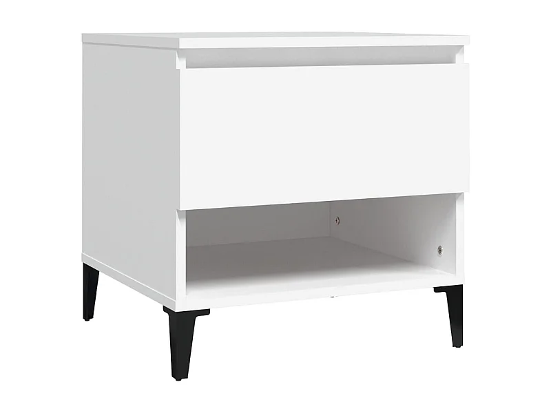 Table d'appoint bout de bois blanche 50 x 46 x 50 cm DEC032358