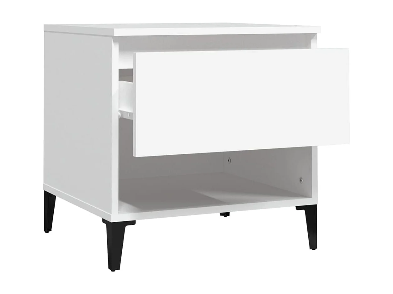 Table d'appoint bout de bois blanche 50 x 46 x 50 cm DEC032358