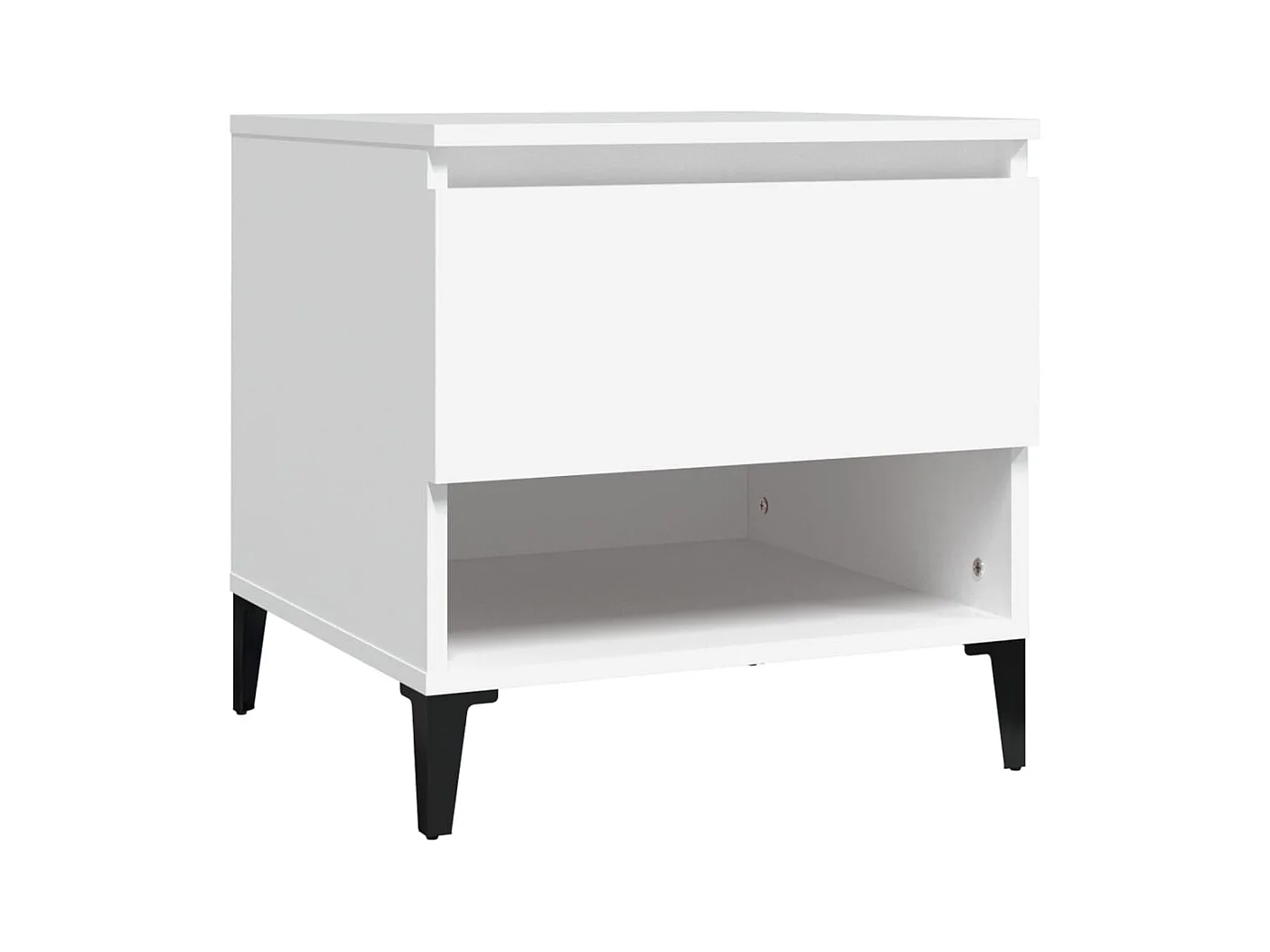 Table d'appoint bout de bois blanche 50 x 46 x 50 cm DEC032358