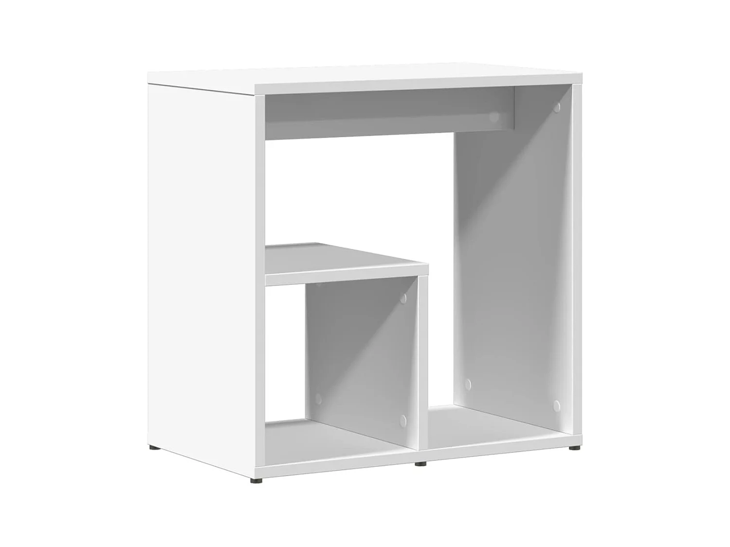 Table d'appoint bout de bois blanche 50 x 30 x 50 cm DEC032355