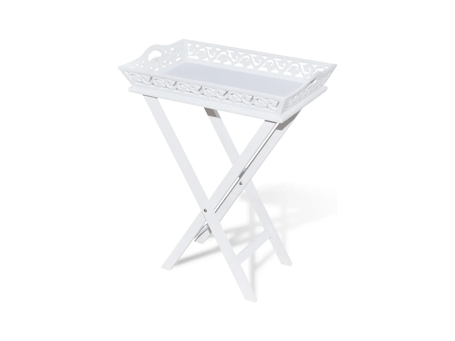 Table d'appoint pliable avec effet bois blanche 57 x 37 x 11 cm DEC032322