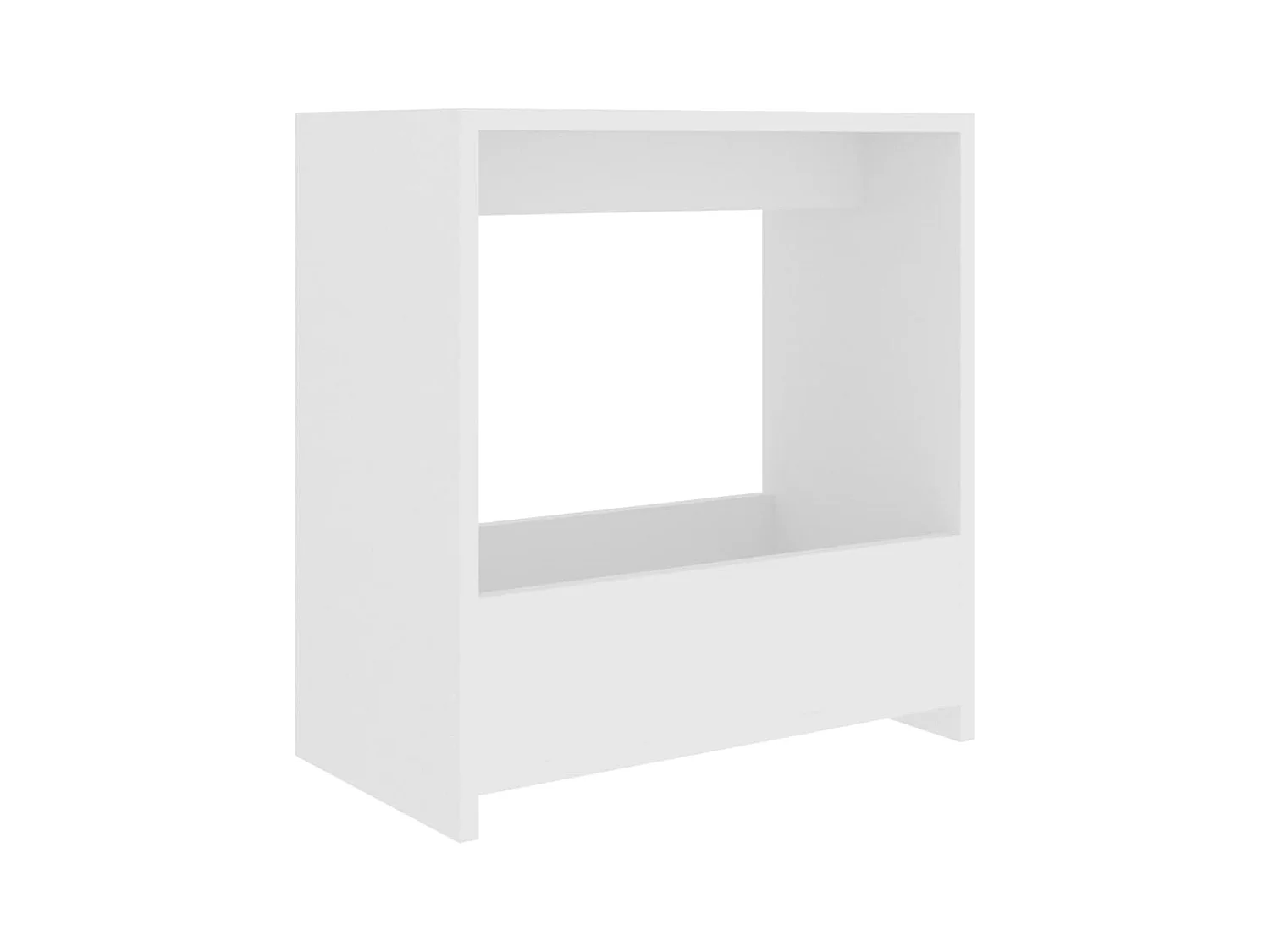 Table d'appoint bout de bois blanche 50 x 26 x 50 cm DEC032353