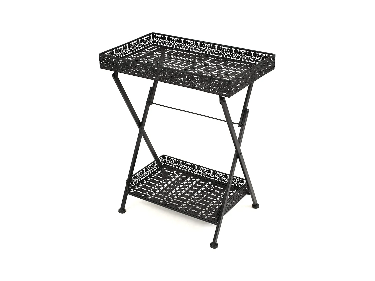 Table d'appoint pliable 58 métal argentée 58 x 35 x 72 cm DEC032589