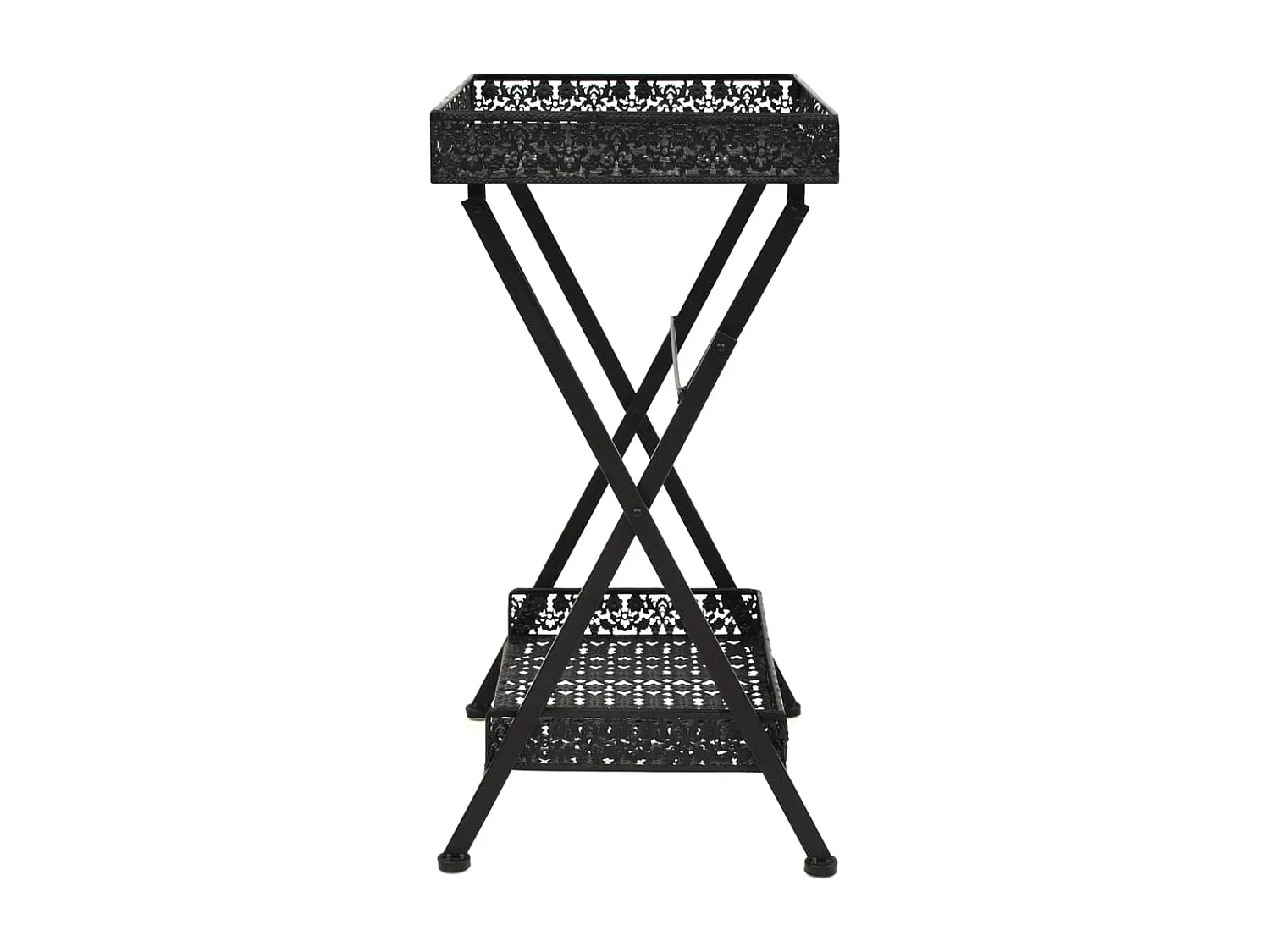 Table d'appoint pliable 58 métal argentée 58 x 35 x 72 cm DEC032589