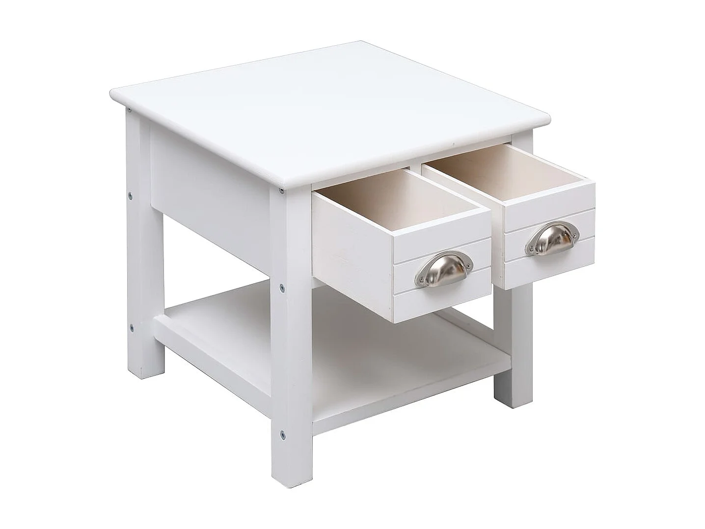 Table d'appoint chevet avec bois blanche 40 x 40 x 40 cm DEC032350