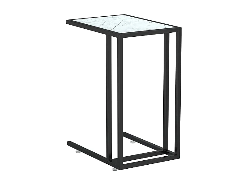 Table d'appoint table d'ordinateur verre blanche 50 x 35 x 65 cm DEC032509