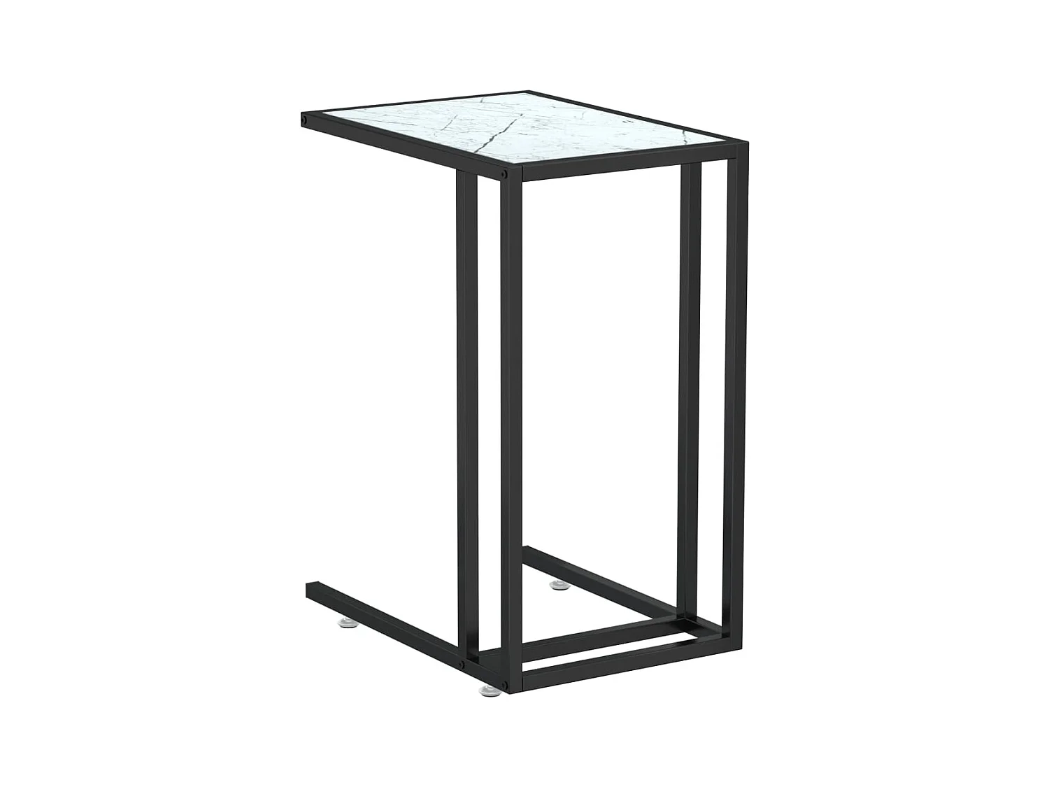 Table d'appoint table d'ordinateur verre blanche 50 x 35 x 65 cm DEC032509