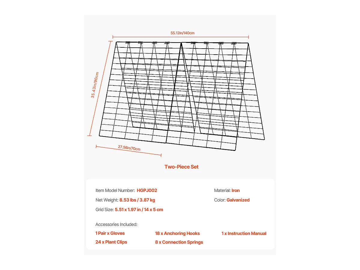 Treillis pour Concombres SucceBuy Treillis à Concombre en Forme de A 89 x 140 cm, Support de Jardin en Métal Pliable